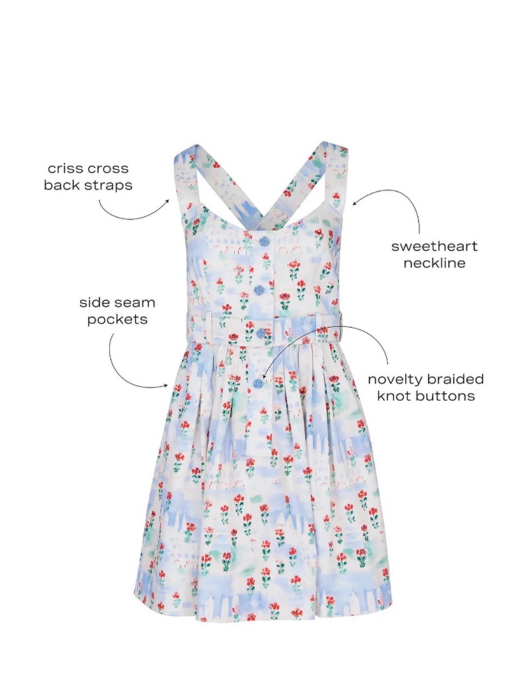 Hunter Bell Eileen Village Floral Belted Mini Dress Size 4 NWT $415 - Picture 2 of 16
